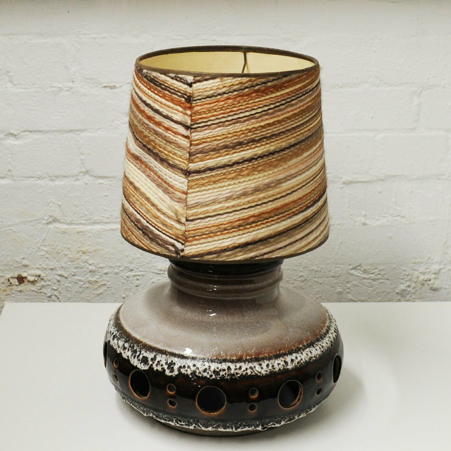 Large Herda Ceramic Volcanic Lava Dutch Desk Lamp, 1970s,