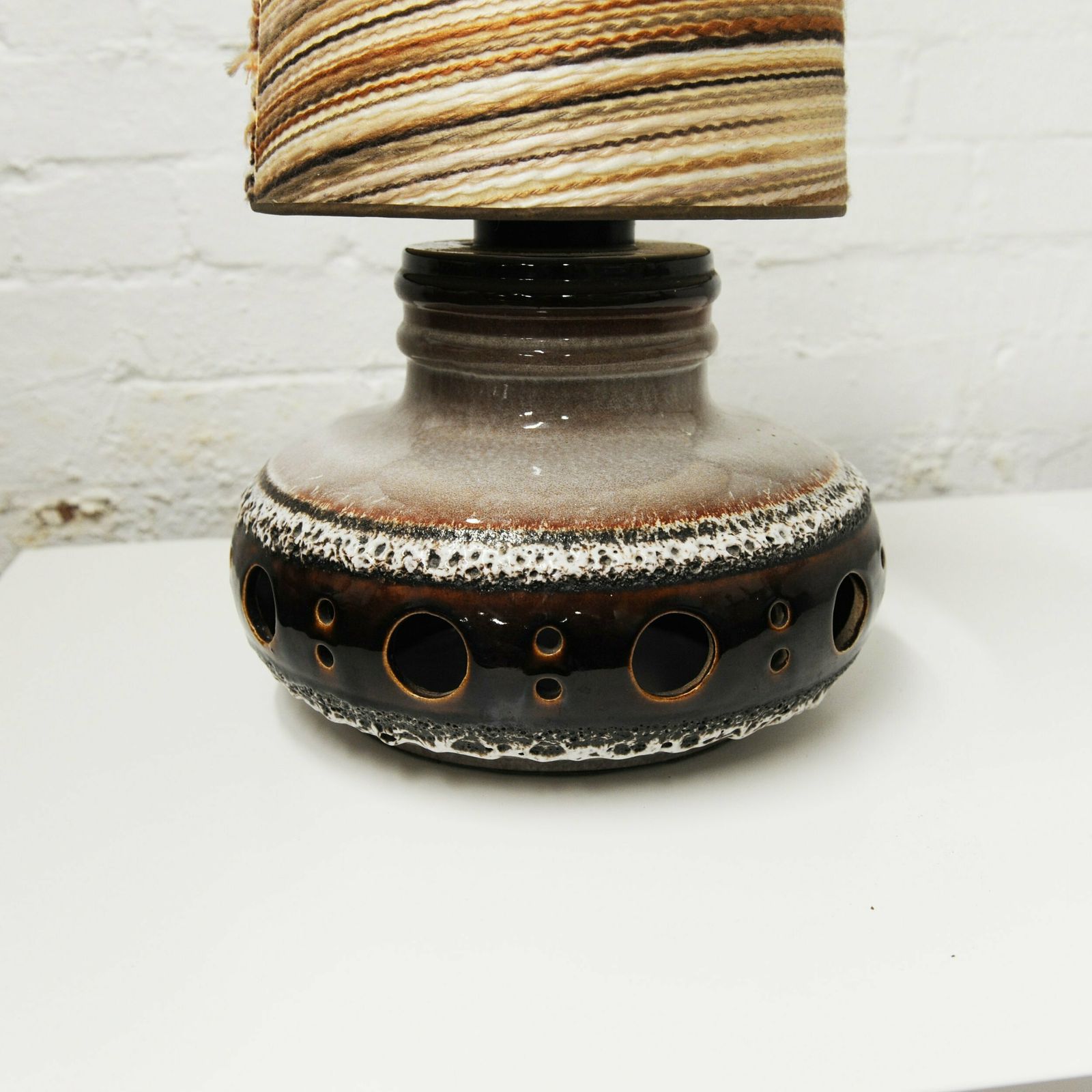 Large Herda Ceramic Volcanic Lava Dutch Desk Lamp, 1970s, photo buy