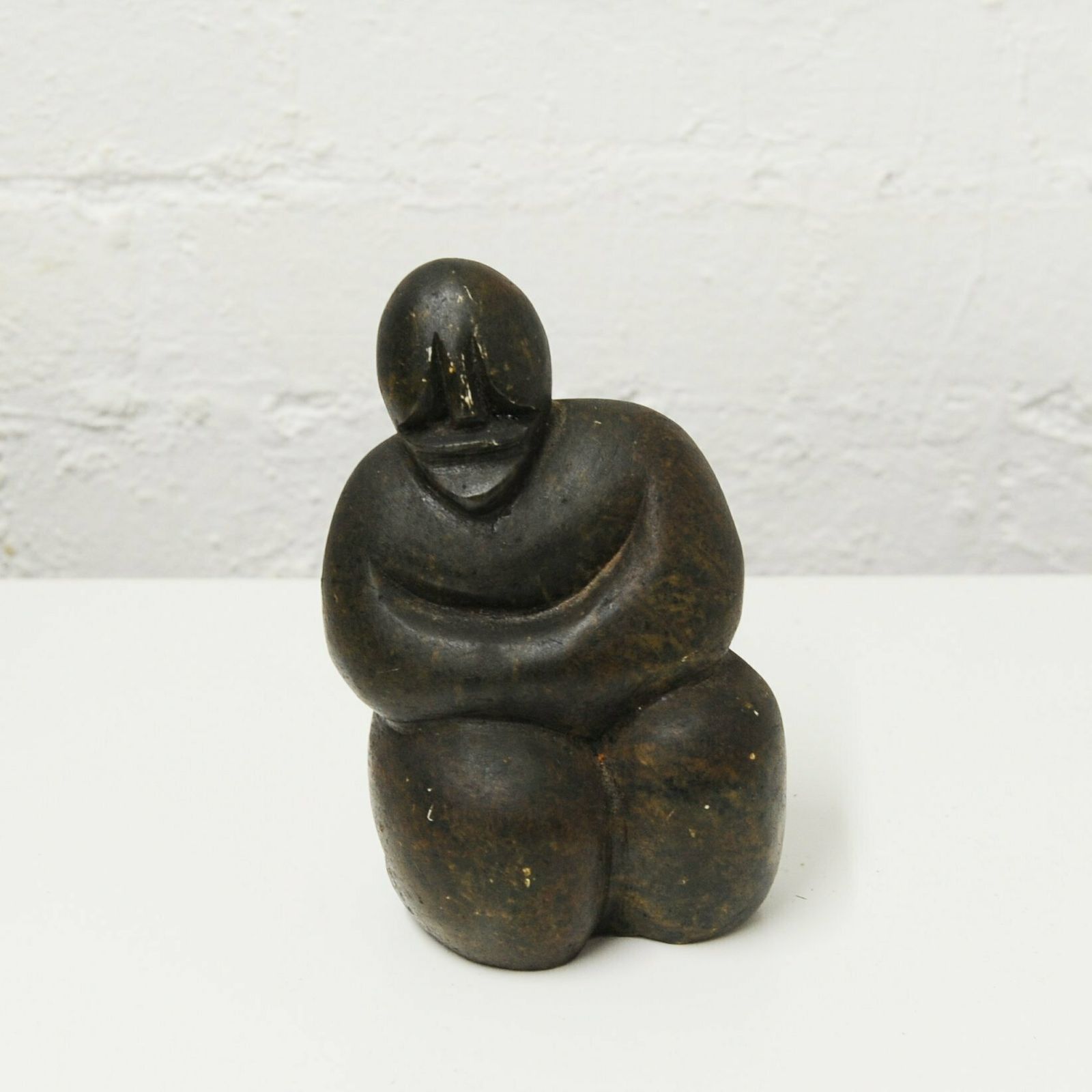 Signed Zimbabwe Carved Stone Sculpture By Richard Mteki, 1990s photo Art