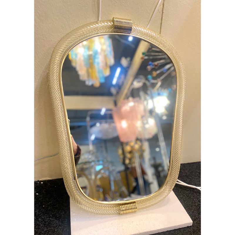 "Torciglione" Murano Glass Wall Mirror In Barovier Style photo 6800.0