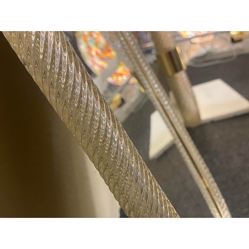 "Torciglione" Murano Glass Wall Mirror In Barovier Style photo buy