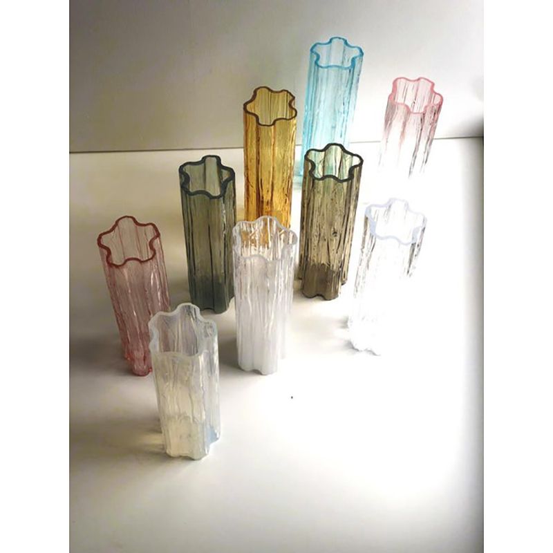 Contemporary Fume’ And Pink “Tronchi” Murano Glass Chandelier photo 9500.0