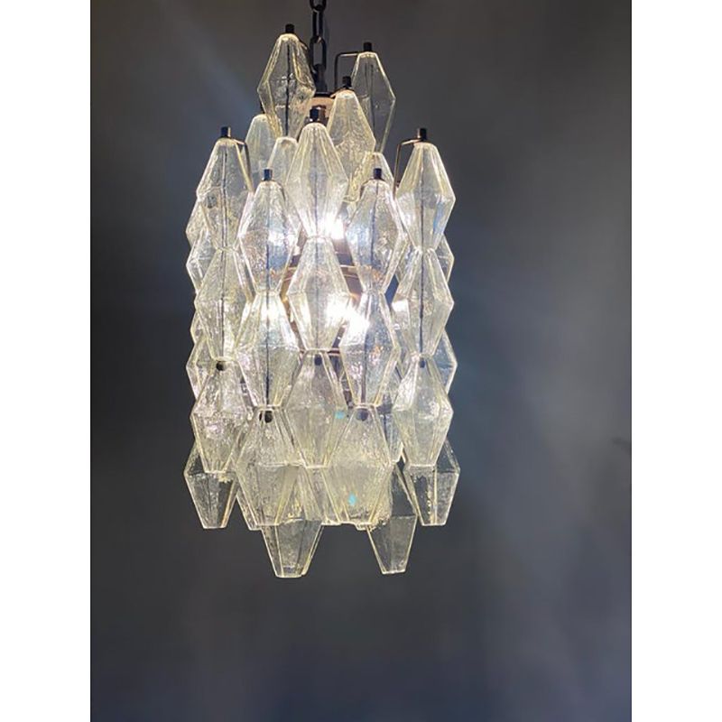 A Pair Of Champagne "Poliedro" Murano Glass Chandelier photo 9800.0