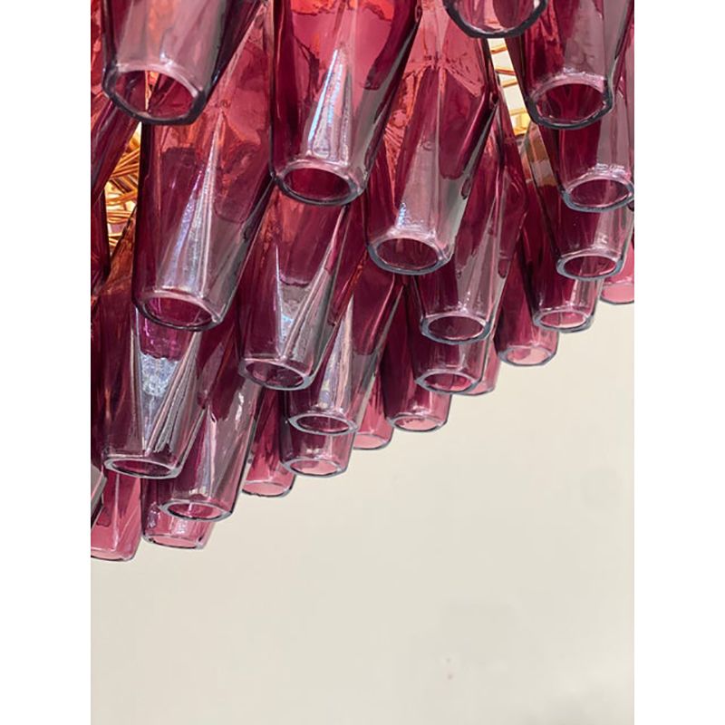 Contemporary Violet Poliedri Murano Glass Chandelier photo for sale