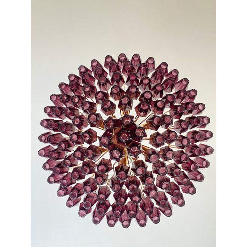 Contemporary Violet Poliedri Murano Glass Chandelier photo buy