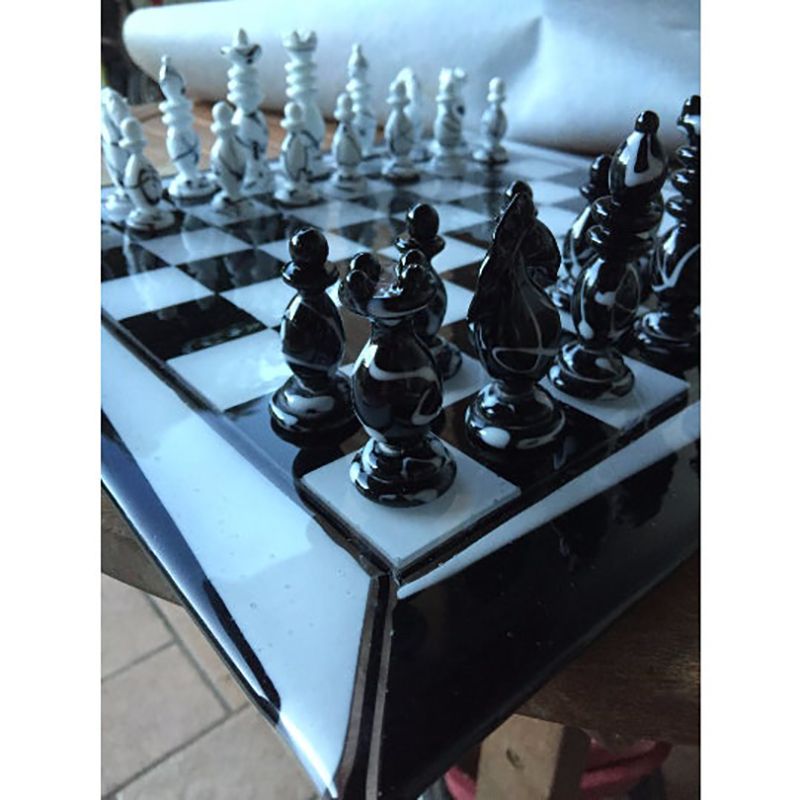 Contemporary Vetro Di Murano Chess Board Scacchiera, Made In Italy photo buy