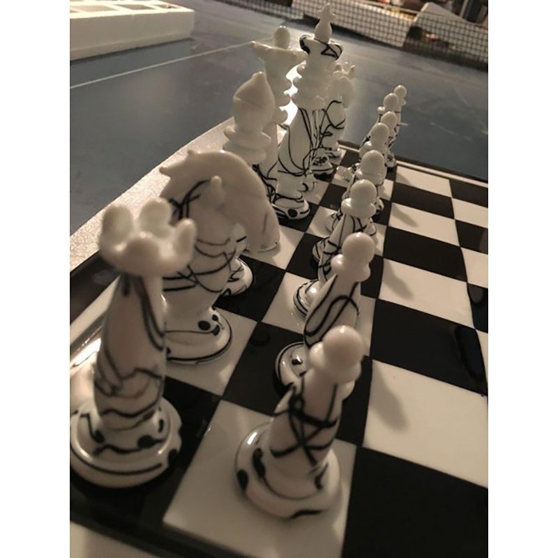 Contemporary Vetro Di Murano Chess Board Scacchiera, Made In Italy photo vintage