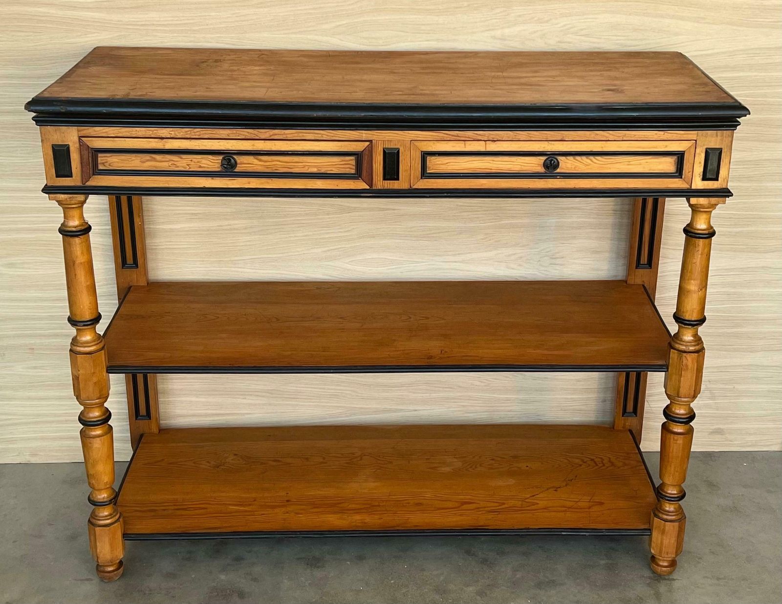 Early 20th C English Lemontree Three Tier Server Or Buffet With Drawers photo buy