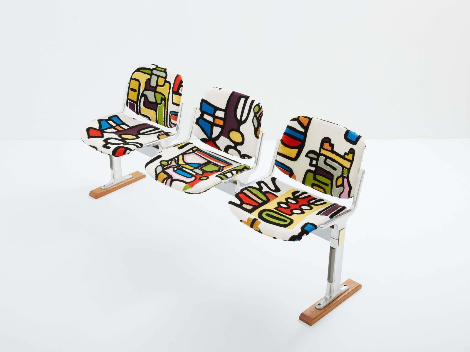 Giancarlo Piretti For Castelli Bench Pierre Frey Fabric 1970 photo furniture