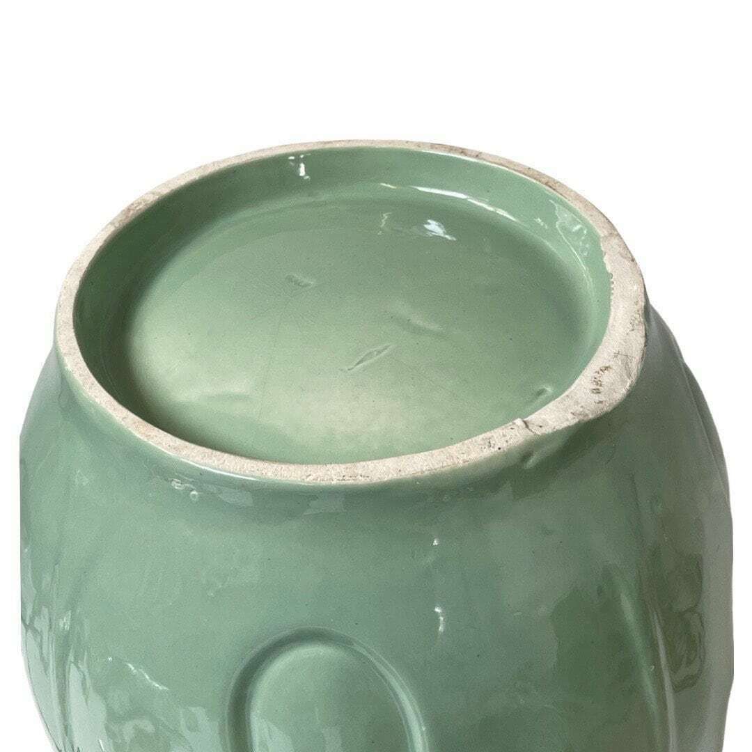 Mid Century Modern   Large   Ceramic Vase   Leaf Pattern And Glazed On Both The In  And Outside   Made In Italy photo buy