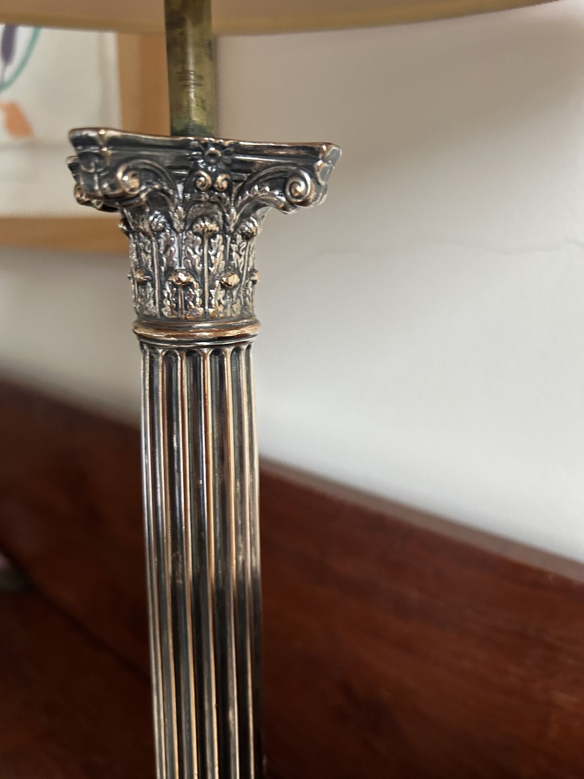 19th Century Silver Plated  Table Lamps With Dusty Pink Silk Shades photo 175.0