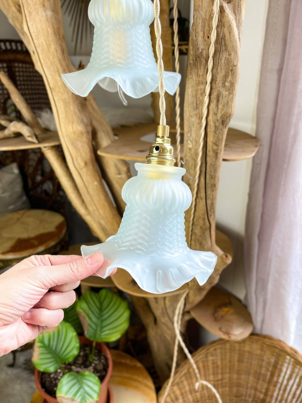 Customizable Vintage Tulip Walking Lamps   Old Pendant Lights   Bedside Lamp   Decoration   Customizable Lighting photo Lighting