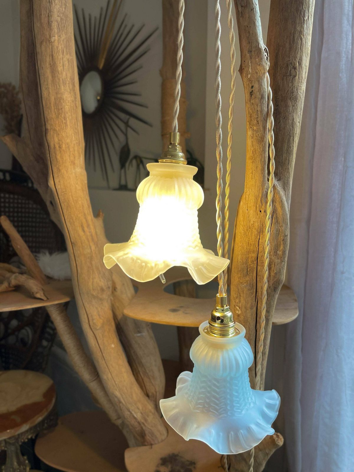 Customizable Vintage Tulip Walking Lamps   Old Pendant Lights   Bedside Lamp   Decoration   Customizable Lighting photo vinterior
