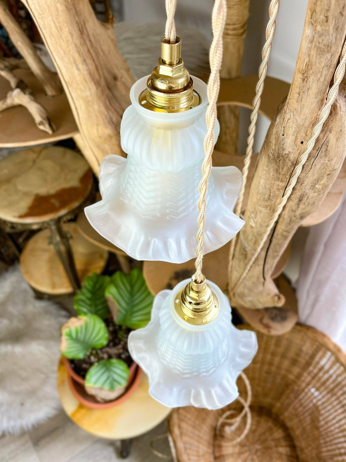 Customizable Vintage Tulip Walking Lamps   Old Pendant Lights   Bedside Lamp   Decoration   Customizable Lighting photo buy