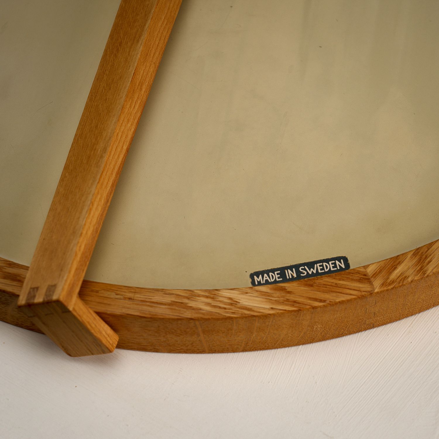 Home Decor Oak And Metal Table Mirror By Uno And östen Kristiansson, Sweden, 1960s photo