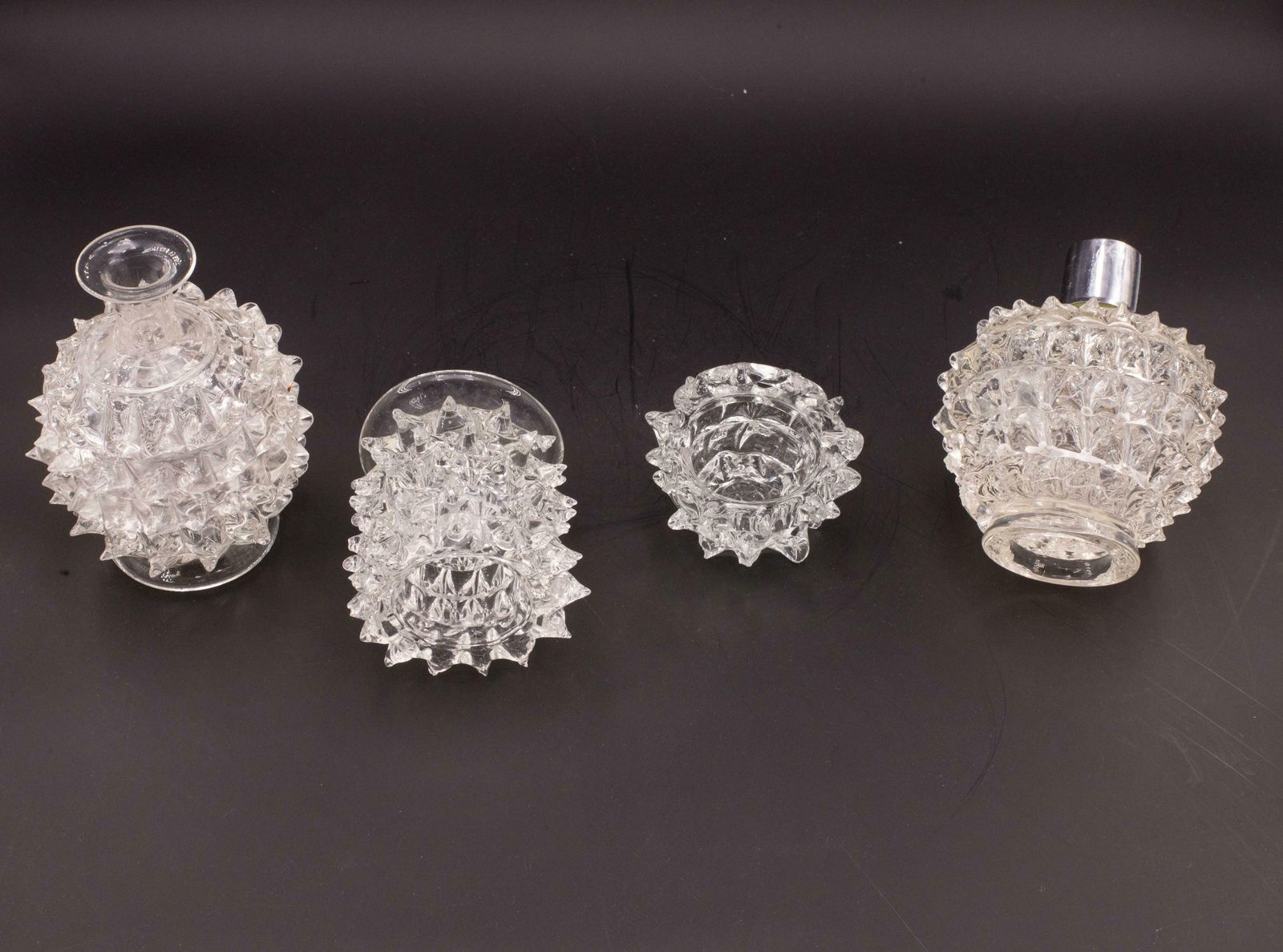 Set Of 4 Ercole Barovier Rostrato Murano Italian Glass Vase For Barovier & Toso photo Home Decor