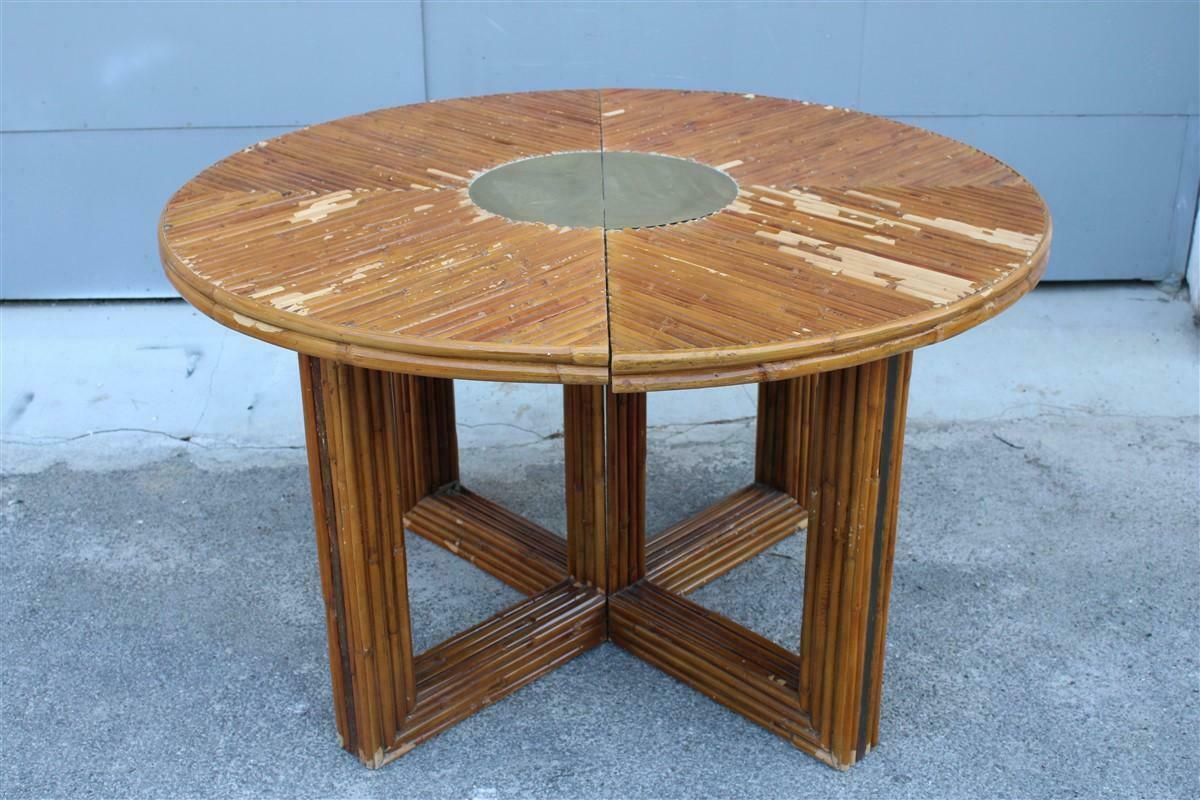 Oval Conference Table In Bamboo And Brass Italian Design From The 70s photo furniture