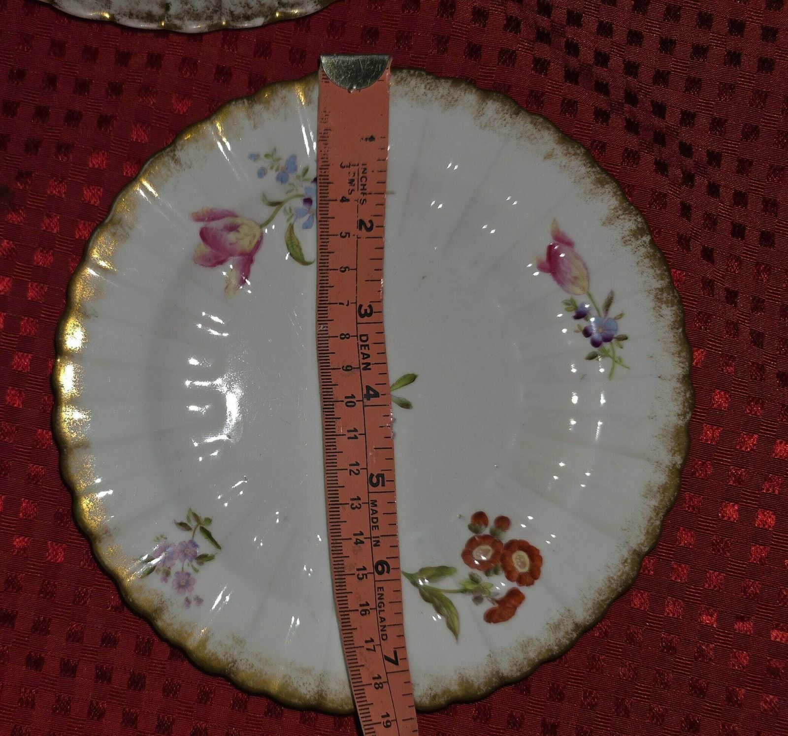 Antique Cbl Hand Painted And Gilded Floral Fine Bone China Set Plates And Cups 13 Pcs photo 99.0
