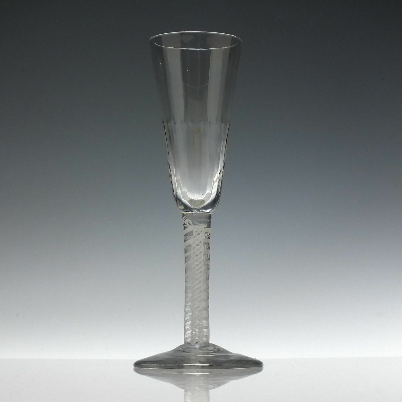 Georgian Opaque Twist Ale Glass With Ribbed Bowl C1760 photo furniture