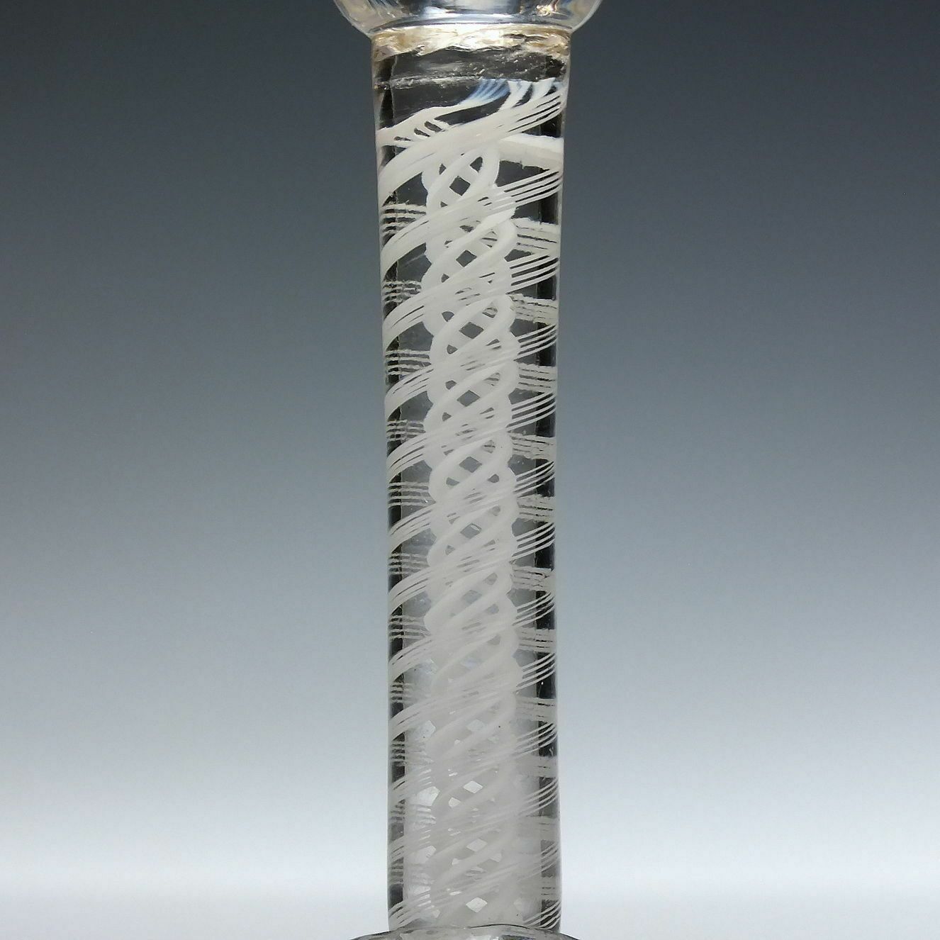 Georgian Opaque Twist Ale Glass With Ribbed Bowl C1760 photo 230.0