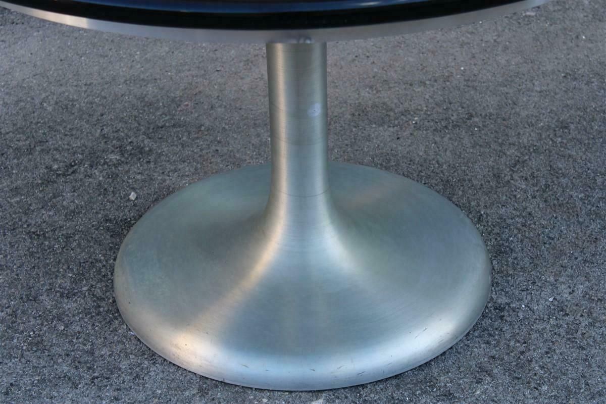 Round Extendable Table In Black Lacquered Satin Metal 1970 Moscatelli Formanova photo Furniture