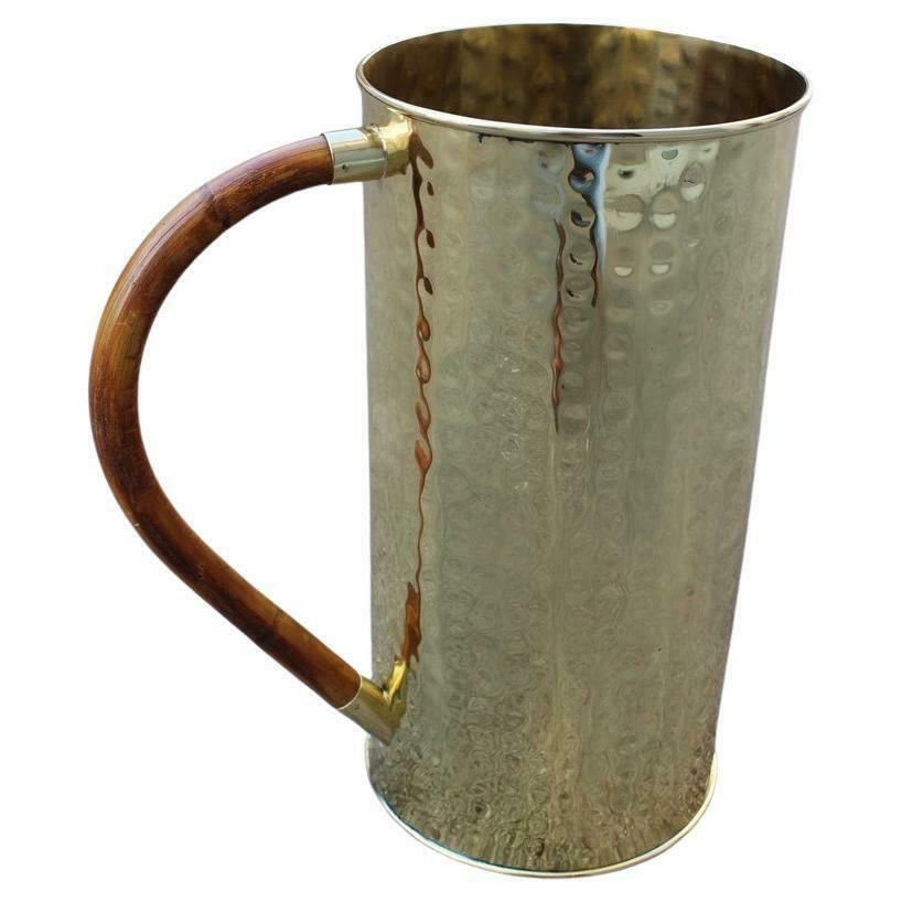Elegance Of The Bamboo And Solid Brass Umbrella Stand. Italian Design From The 70s