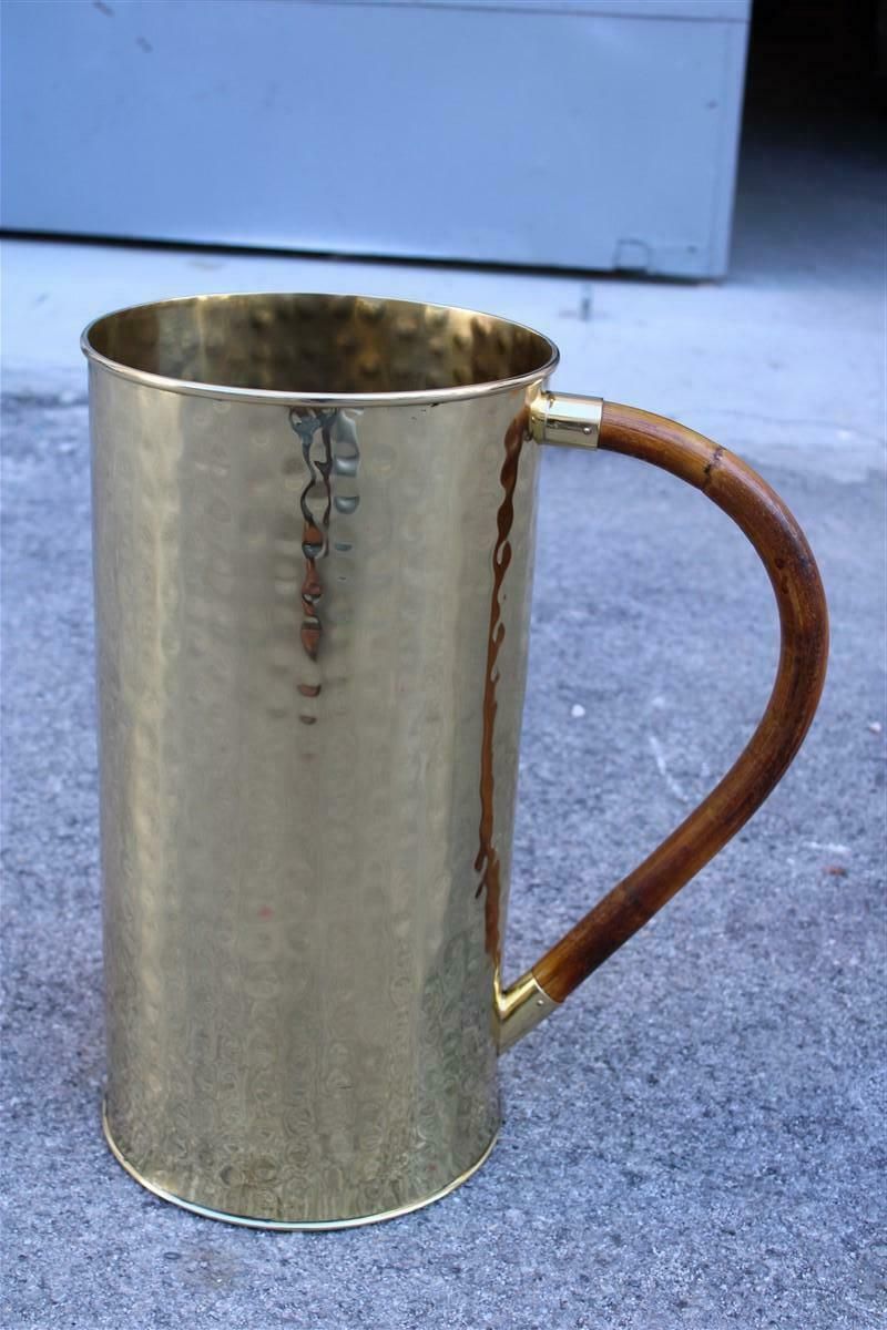 Elegance Of The Bamboo And Solid Brass Umbrella Stand. Italian Design From The 70s photo buy