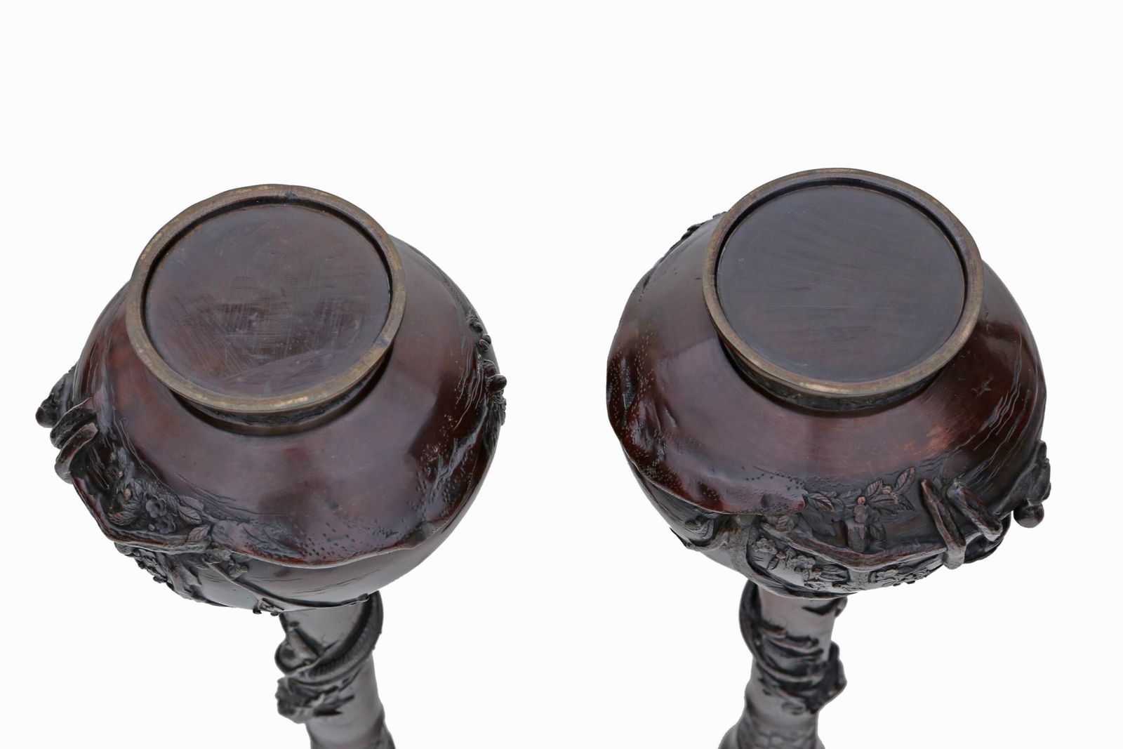 Very Large Pair Of Fine Quality Japanese Bronze Vases   19th Century Meiji Period photo Home Decor