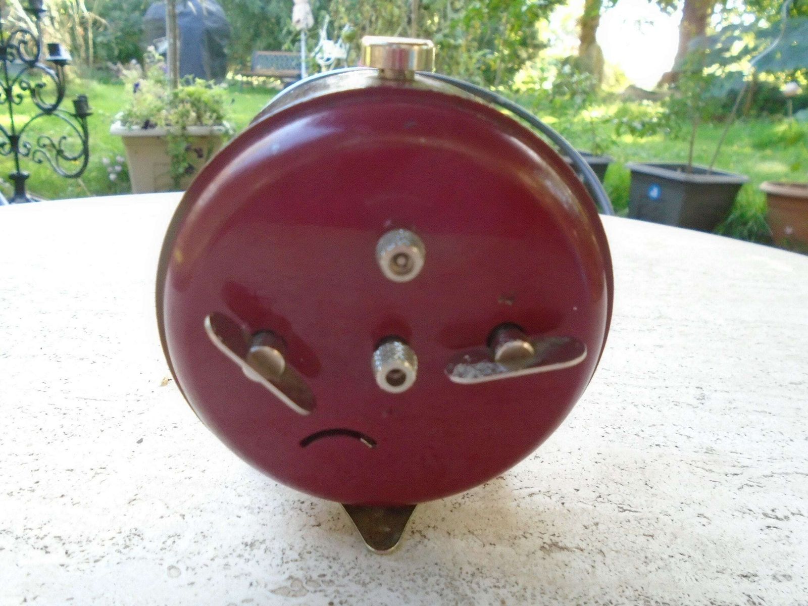 Vintage French Japy Mechanical Alarm Clock, Burgundy Red, 60s 70s, In Full Working Order photo Home Decor
