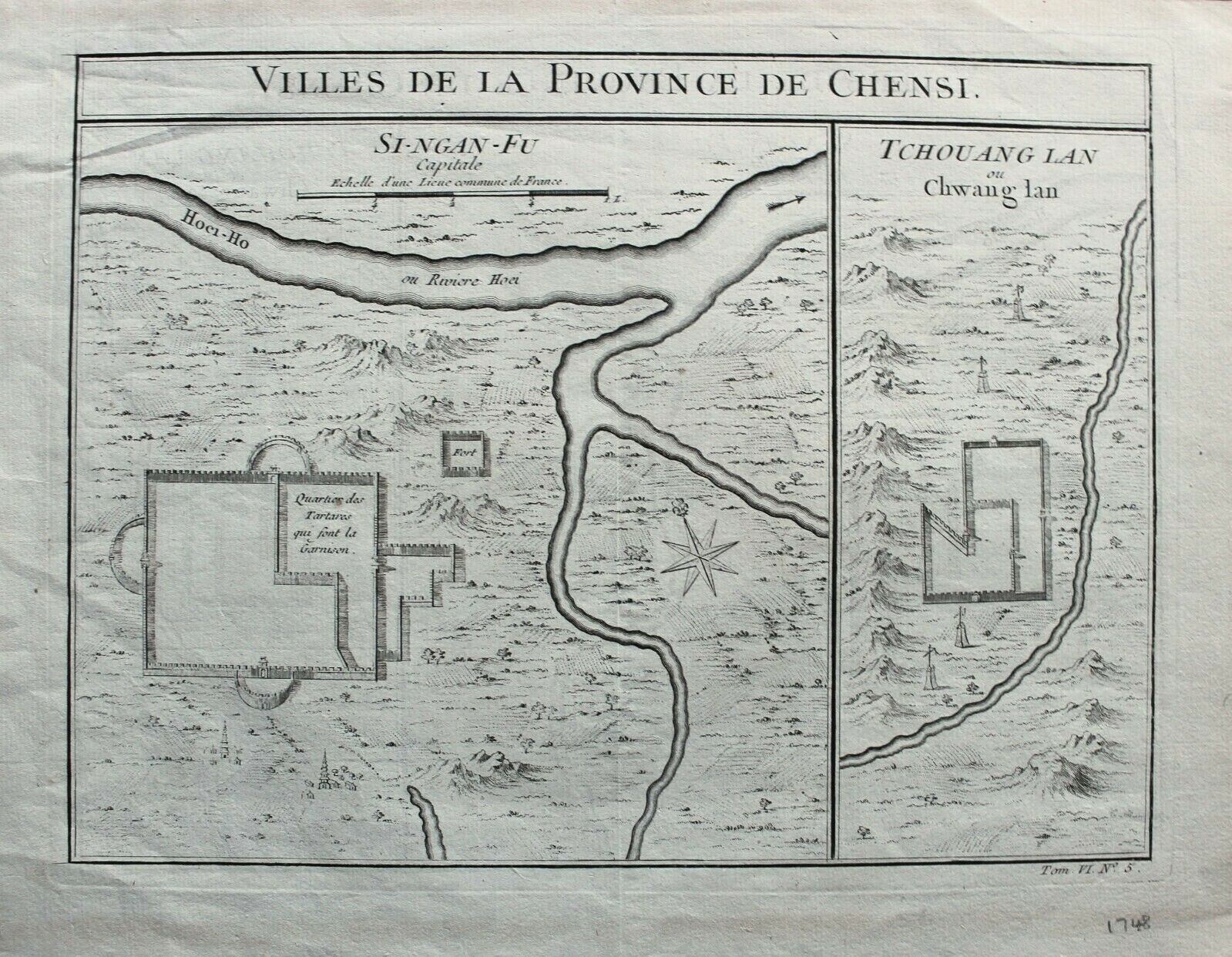 1748 City Plan ‘Villes De La Province De Chensi’ Province Of Shanxi