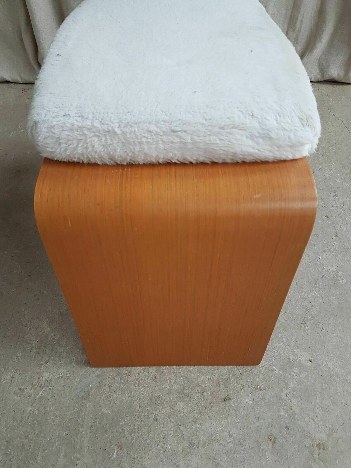 276.0 Vtg Mid Century Bentwood Footstool Stool Retro Danish Scandi Modernist R409 photo