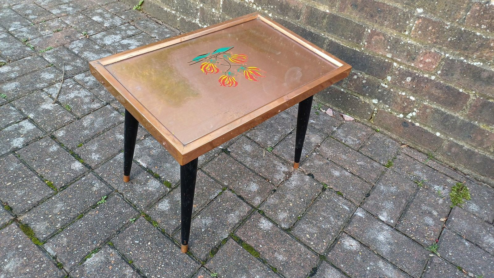photo furniture Retro Copper Coffee Side Table (Gift From Tobacco Research Board, Zimbabwe, Rhodesia, African Flowers, Fynbos)