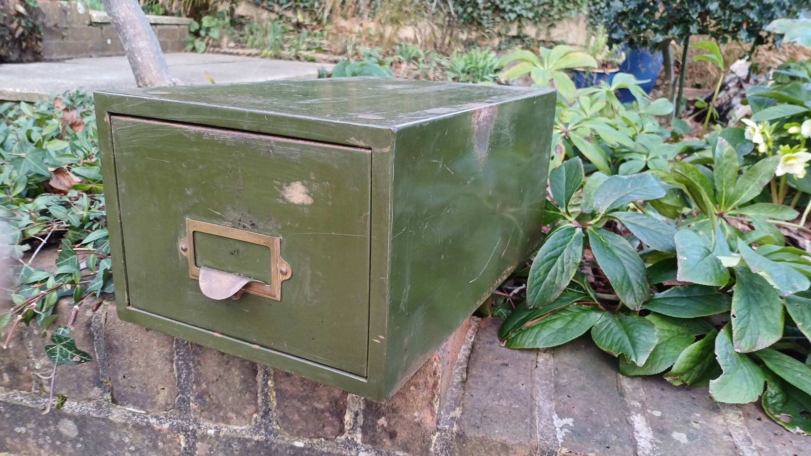 photo furniture Vintage Retro Industrial Metal Filing Drawer Desk Storage