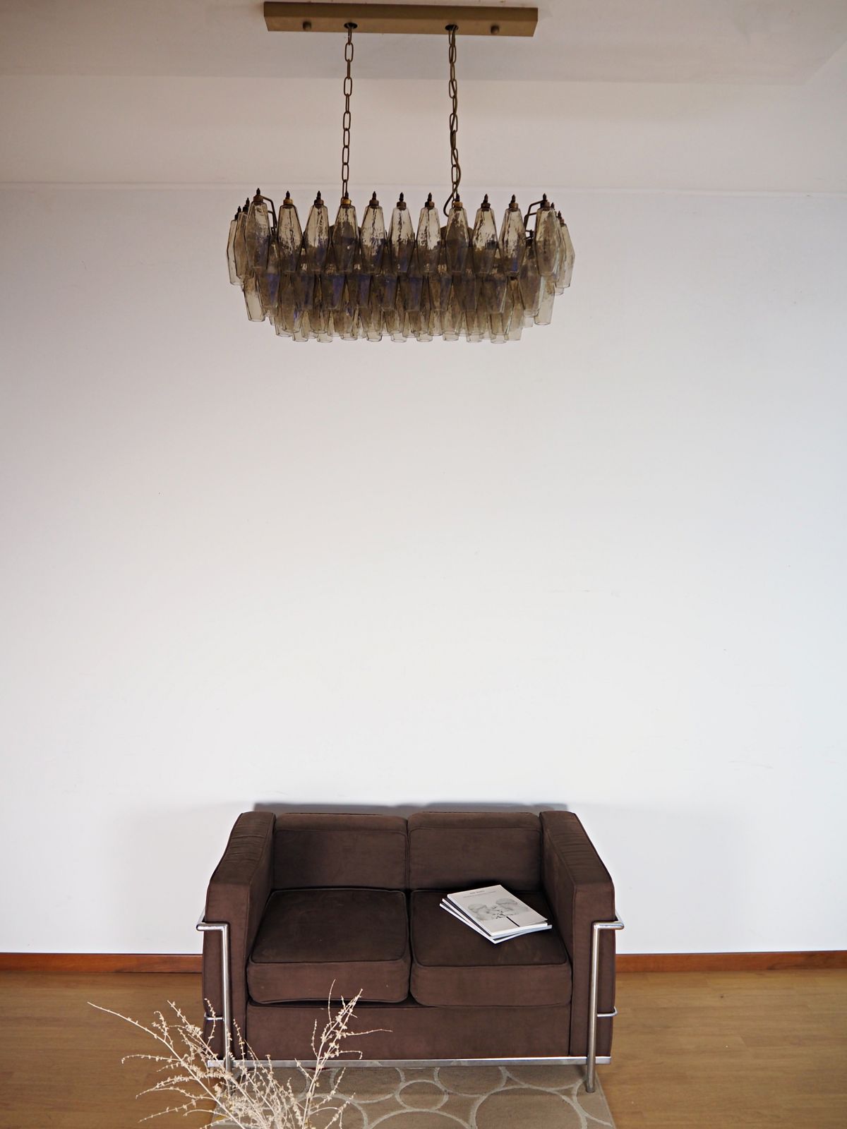 Elegant Murano Poliedri Chandelier   Carlo Scarpa   84 Smoked Glasses photo furniture