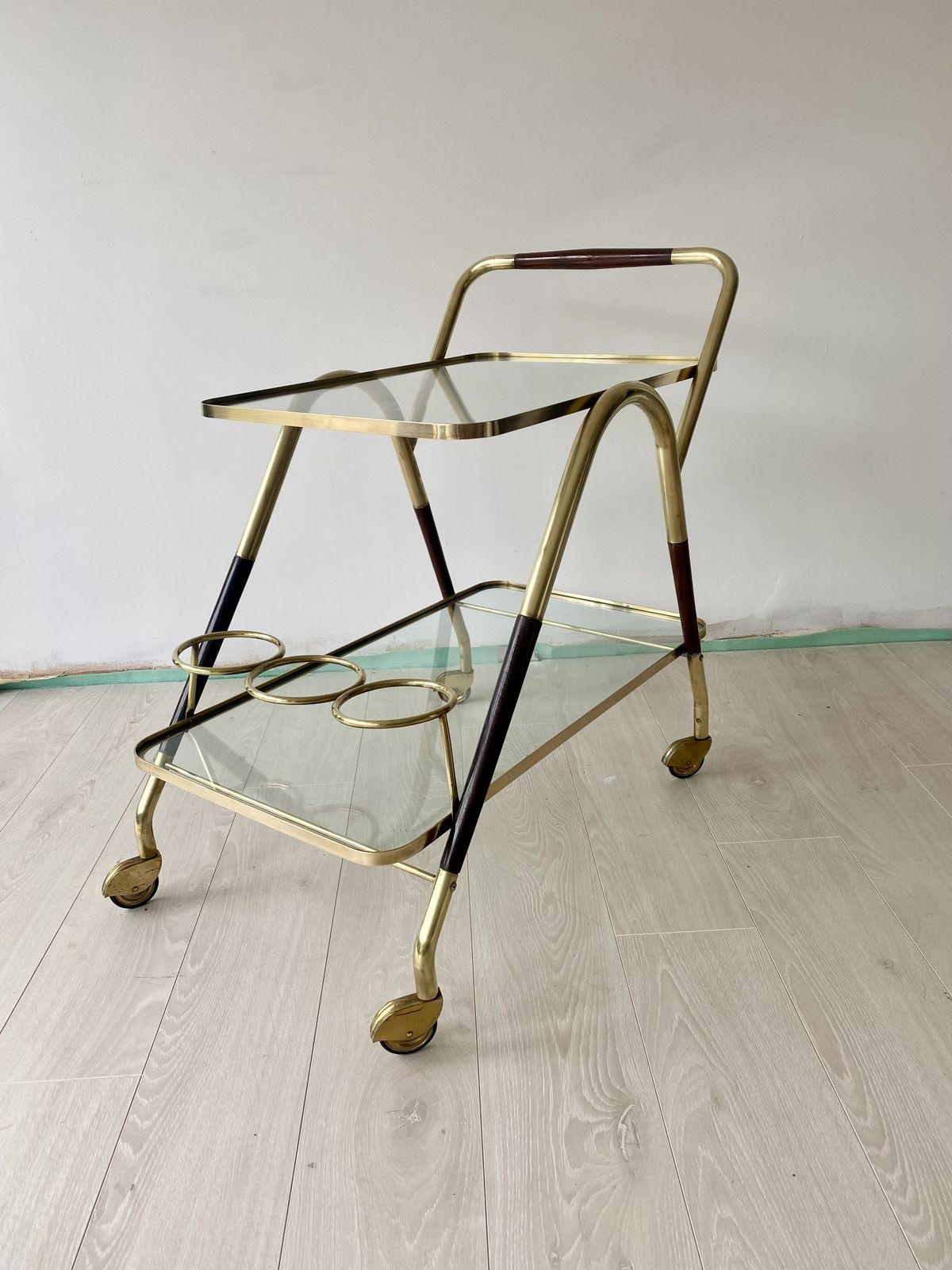 Mid Century Italian Cesare Lacca Brass Trolley photo for sale