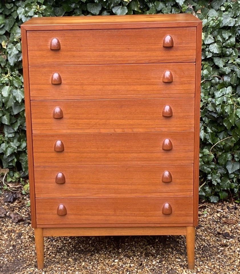 Mid Century Danish Teak Dresser Chest Of Drawers photo for sale