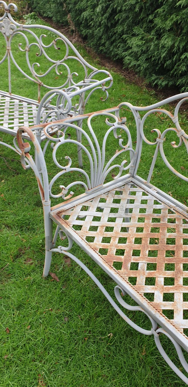 Pair French Conservatory Benches photo Garden Furniture