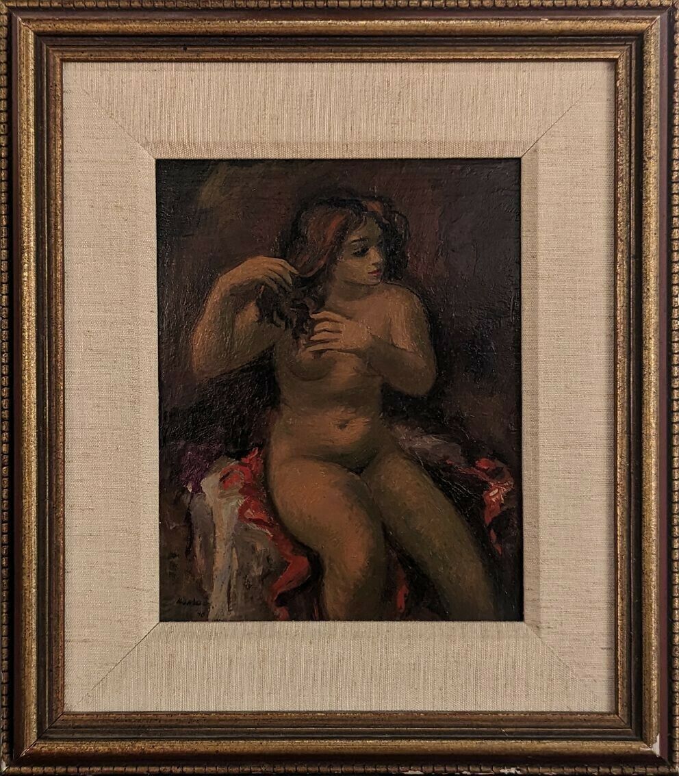 Adolf Ferdinand Konrad (1915   2003) 'Nude Combing Her Hair'