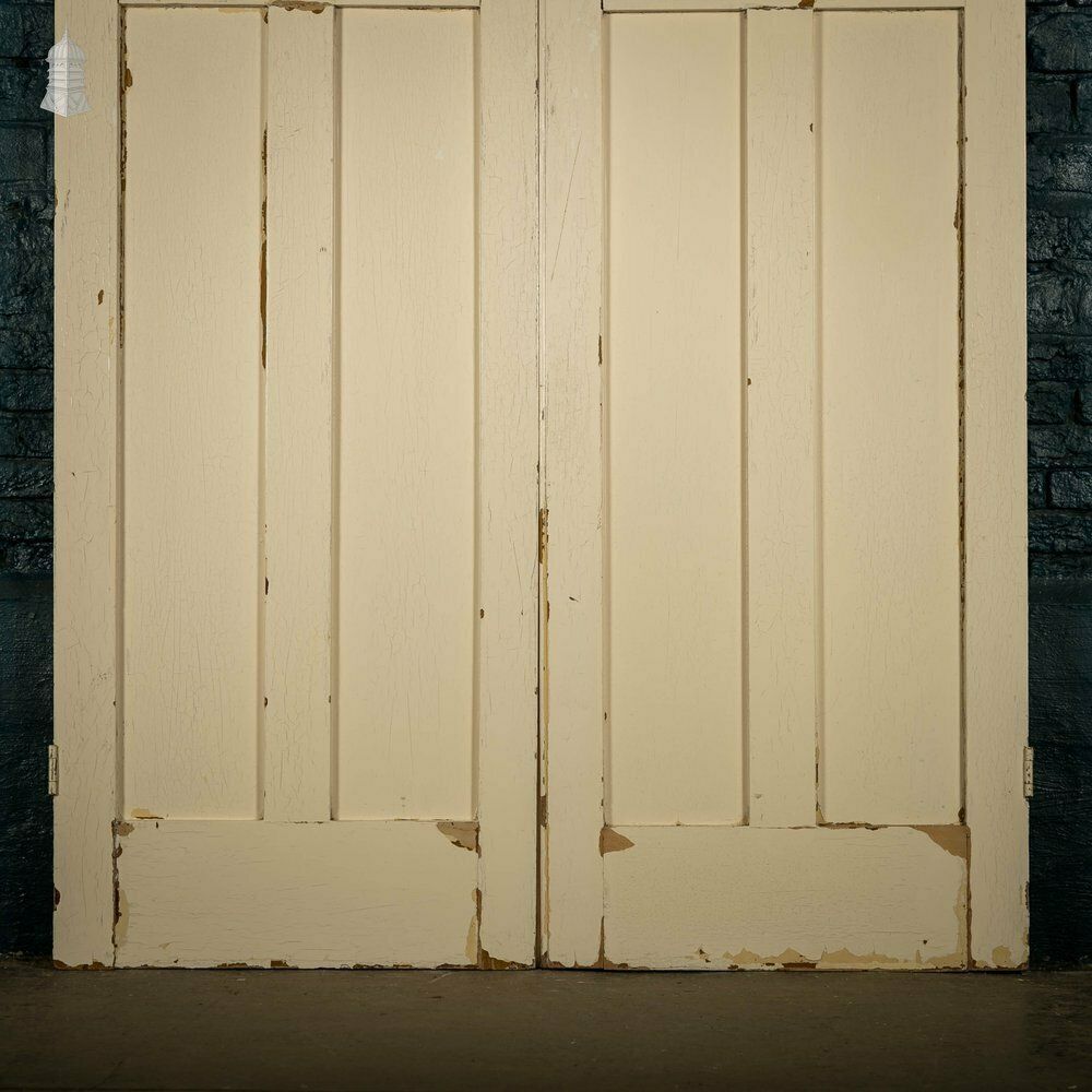 Pine Paneled Shutters, 4 Panel White Painted Pair photo Home Fixtures