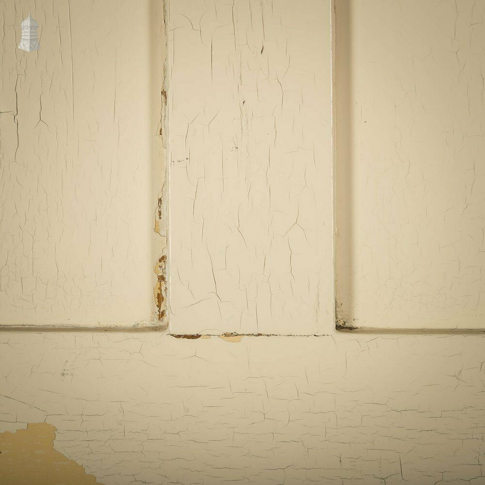 Pine Paneled Shutters, 4 Panel White Painted Pair photo vinterior