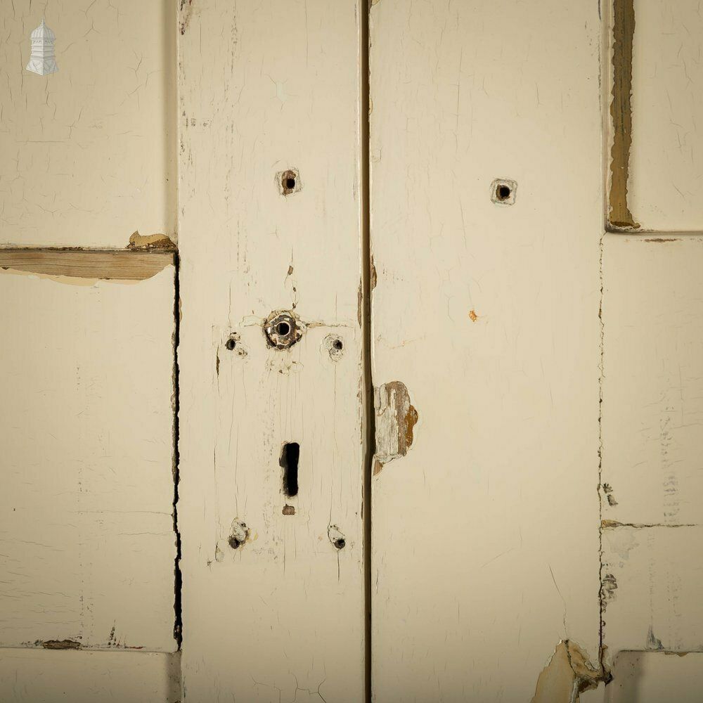 420.0 Pine Paneled Shutters, 4 Panel White Painted Pair photo