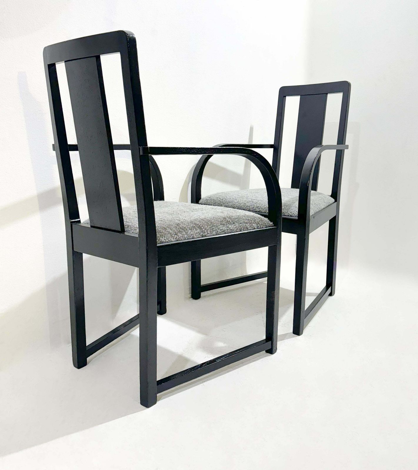 photo furniture Pair Of Wood And Fabric Armchairs, 1920s