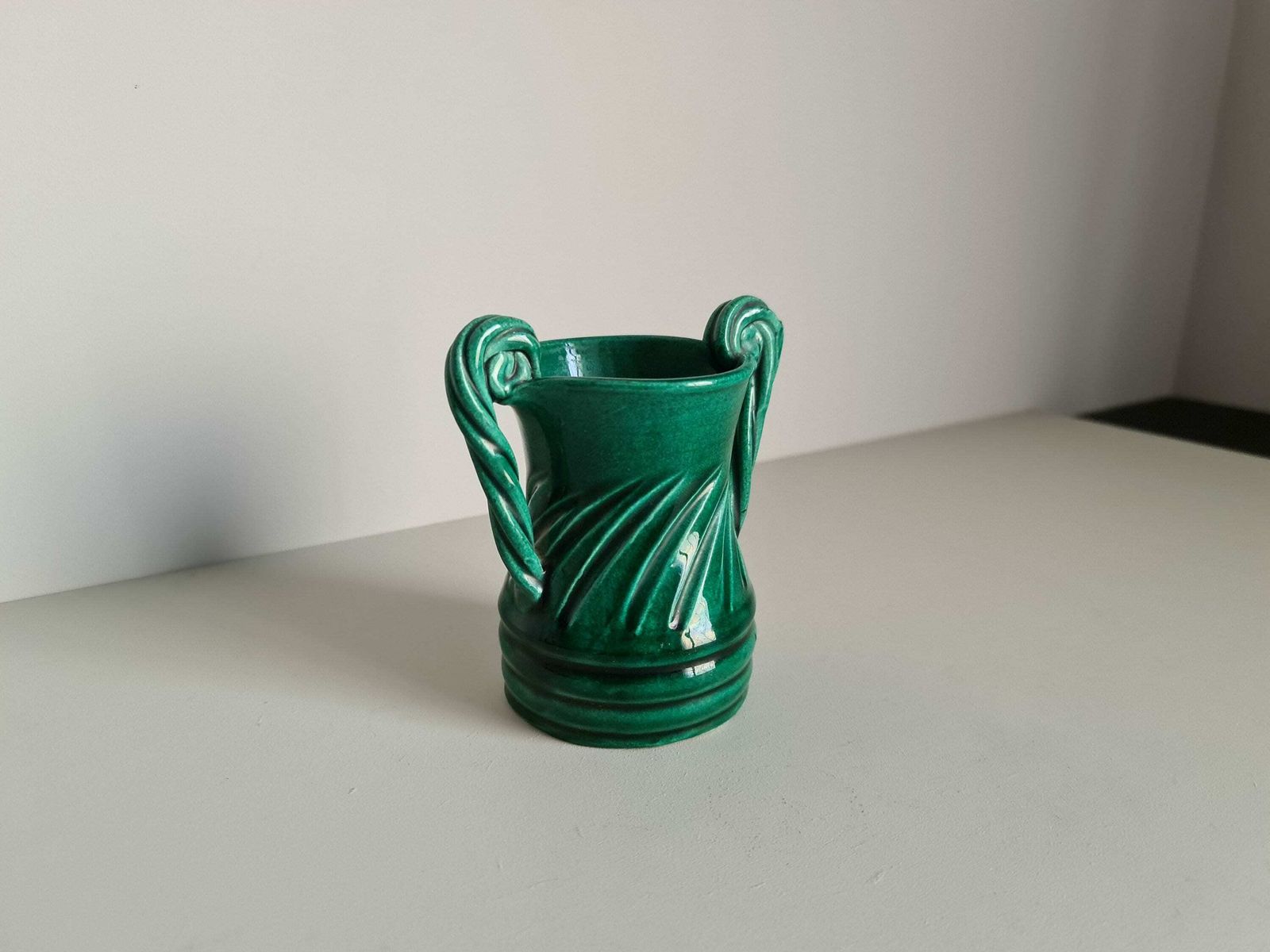 Vase Signed Vallauris Antique Style 1960 / French Ceramic / French Riviera / Artisanal Work / France / 20th Century photo 179.0