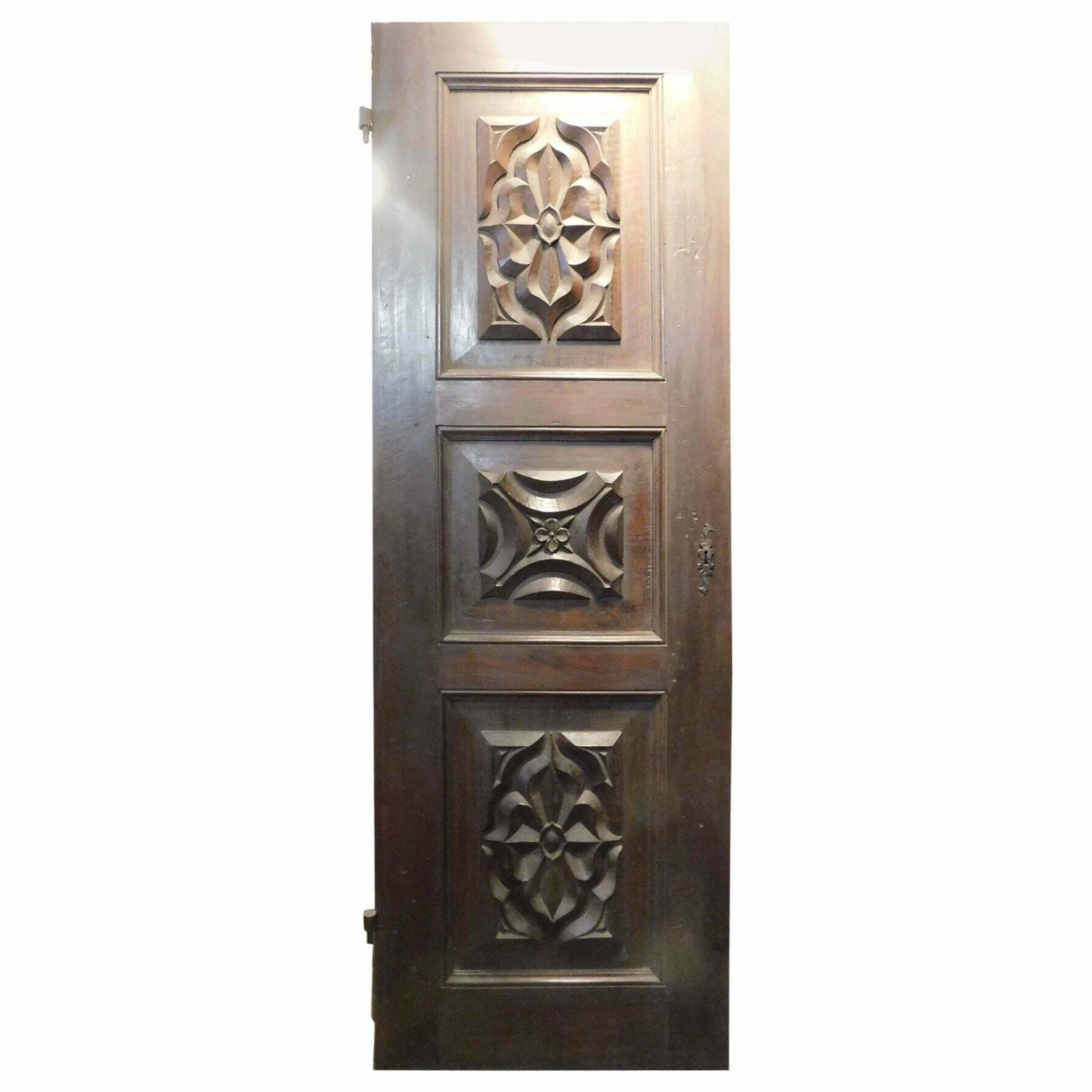 N.4 Atique Walnut Doors, Richly Hand Carved, Italy