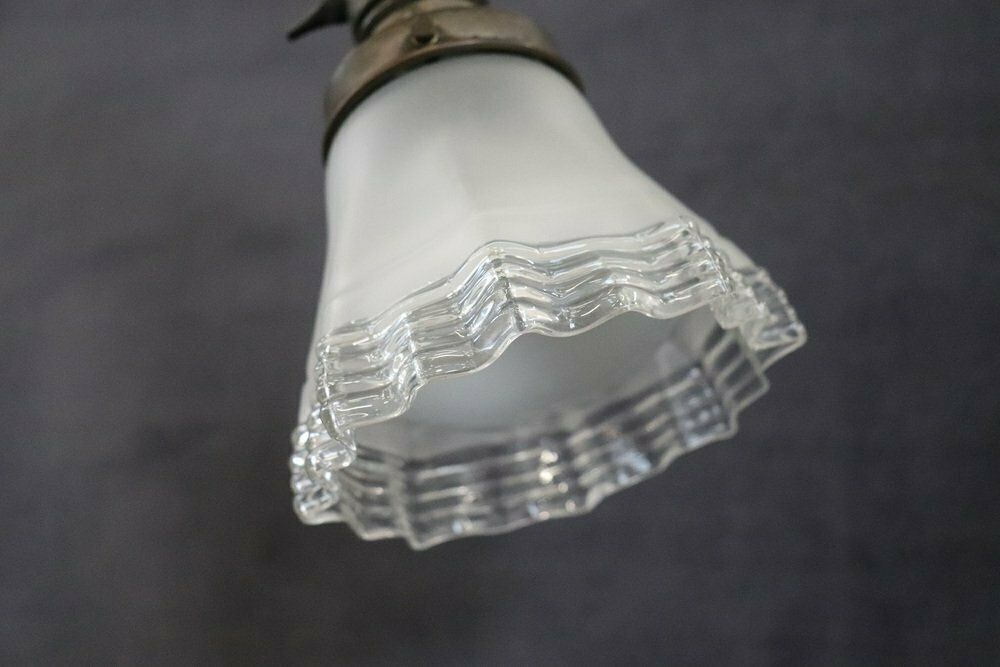 Vintage Brass And Glass Table Lamp, 1930s photo 854.0