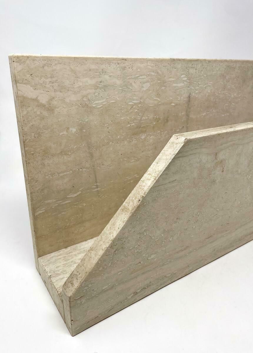 Mid Century Travertine Magazine Rack, 1970s photo Home Decor