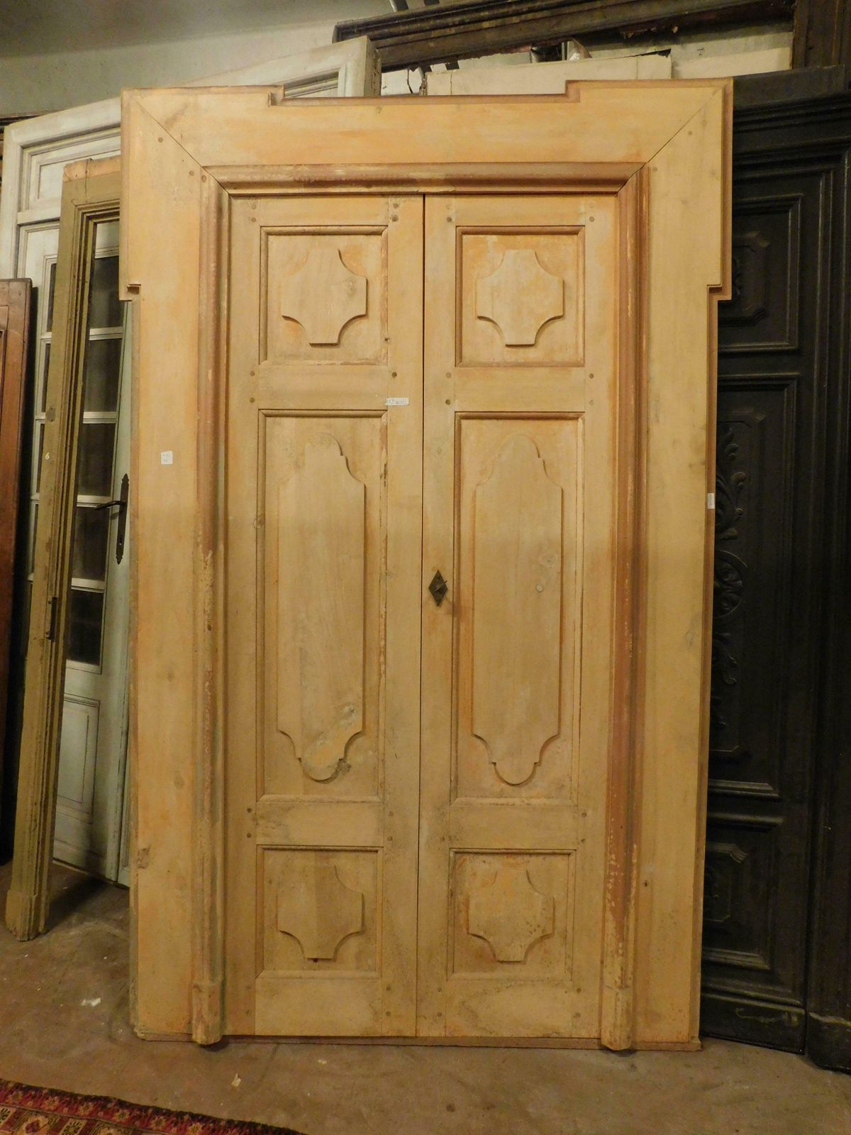 Set Of 8 Lacquered Poplar Double Doors With Original Frame, Italy photo furniture