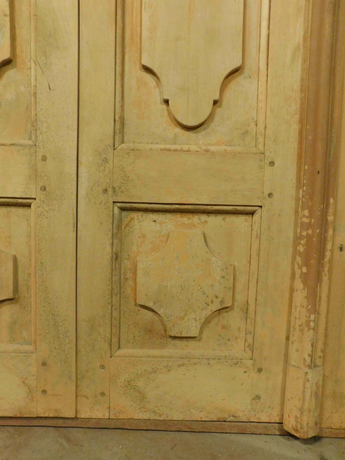 Set Of 8 Lacquered Poplar Double Doors With Original Frame, Italy photo buy
