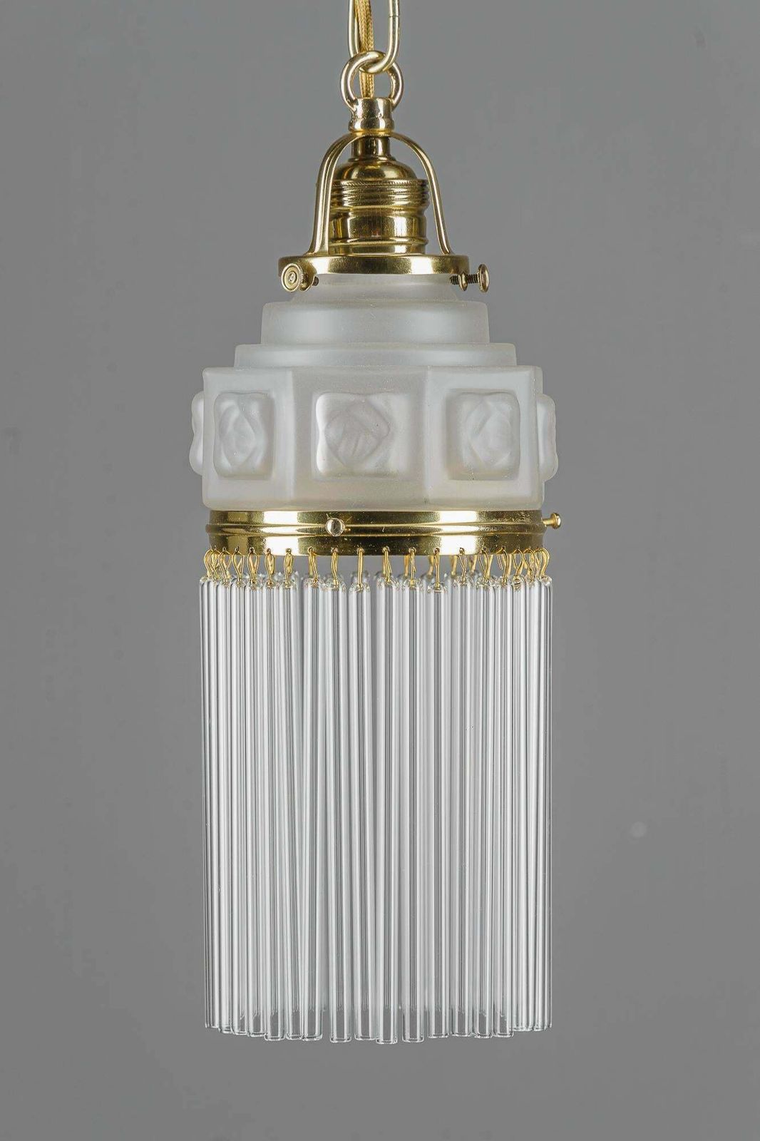 Art Deco Pendant Around 1920s With Frosted Glass Shade Vienna 1920s photo for sale