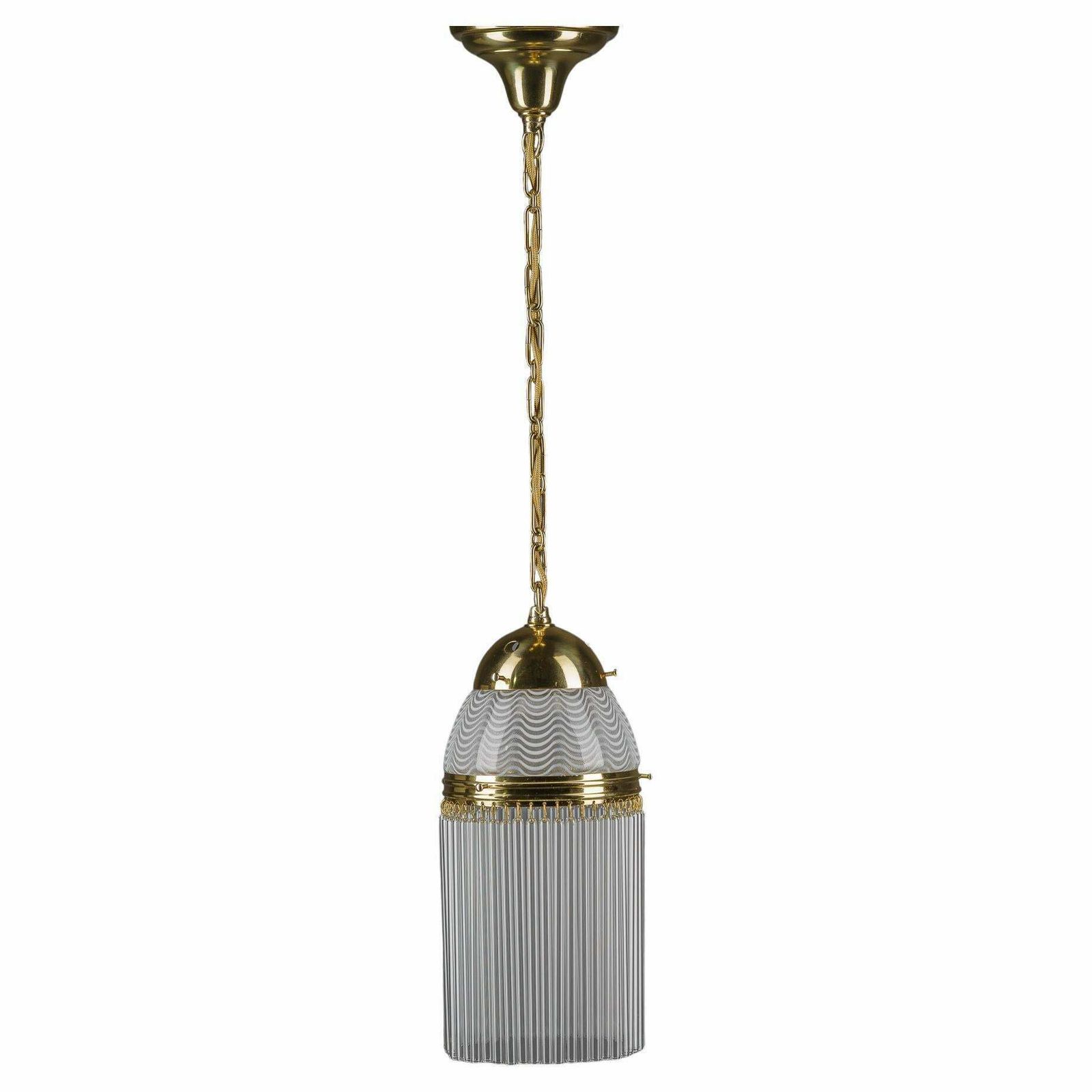 Art Deco Pendant Around 1920s With Opaline Glass Shade Vienna 1920s